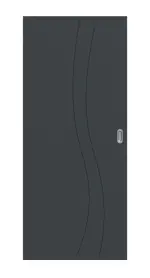 Frontansicht von Groove 51 ProLine Lack Anthrazit RAL 7016 Schiebetür - Hörmann