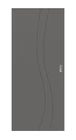 Frontansicht von Huga Schiebetür Signum 51 Hygge grau RAL 7037 Lack Concept