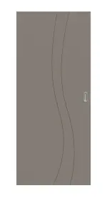 Frontansicht von Groove 51 ProLine Lack Taupe RAL 7048 Schiebetür - Hörmann