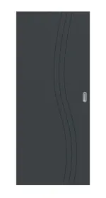 Frontansicht von Groove 53 ProLine Lack Anthrazit RAL 7016 Schiebetür - Hörmann