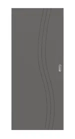 Frontansicht von Huga Schiebetür Signum 53 Hygge grau RAL 7037 Lack Concept