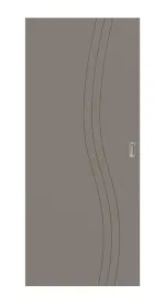 Frontansicht von Groove 53 ProLine Lack Taupe RAL 7048 Schiebetür - Hörmann