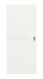 Frontansicht von Signum 56 Basic Lack Verkehrsweiß RAL 9016 Schiebetür - Huga