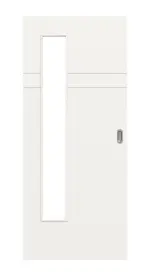 Frontansicht von Groove 78 LA 24 bandseitig ProLine Lack Verkehrsweiß RAL 9016 Schiebetür - Hörmann