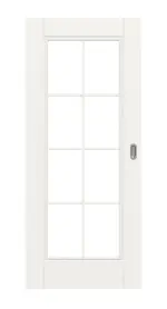 Frontansicht von Kontur 1 LA Sprosse 2/4 Classic Weißlack Schiebetür - Huga