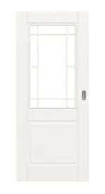 Frontansicht von Kontur 2 LA Lugano Classic Weißlack Schiebetür - Huga