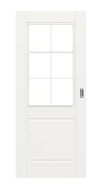 Frontansicht von Kontur 2 LA Sprosse 2/3 Classic Weißlack Schiebetür - Huga