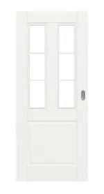 Frontansicht von Kontur 3 LA Sprosse 1/3 Classic Weißlack Schiebetür - Huga