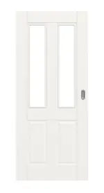 Frontansicht von Kontur 4 LA Classic Weißlack Schiebetür - Huga