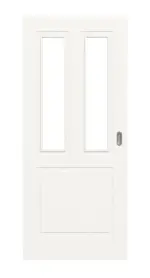 Frontansicht von LEBO Schiebetür Kopenhagen 31 Weißlack mit Lichtausschnitt 2 LA