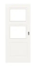 Frontansicht von LEBO Schiebetür Kopenhagen 32 Weißlack mit Lichtausschnitt 2 LA