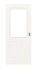 Frontansicht von LEBO Schiebetür Kopenhagen 40 Weißlack mit Lichtausschnitt 1 LA