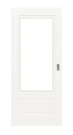 Frontansicht von LEBO Schiebetür Kopenhagen 41 Weißlack mit Lichtausschnitt 1 LA