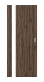 Frontansicht von HÖRMANN Schiebetür Pure 1 Alpineiche Duradecor DesignLine mit Lichtausschnitt Bandseite