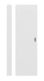 Frontansicht von Smart 1 Bandseite Basic Durat Bütte Weiß Schiebetür - Huga