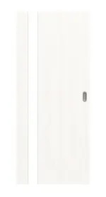 Frontansicht von Smart 1 Bandseite Basic Durat Pino Weiß Schiebetür - Huga