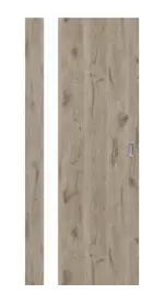 Frontansicht von HÖRMANN Schiebetür Pure 1 Nordeiche Duradecor DesignLine mit Lichtausschnitt Bandseite