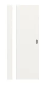 Frontansicht von Smart 1 Bandseite Basic Durat Verkehrsweiß RAL 9016 Schiebetür - Huga