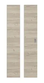 Frontansicht von HÖRMANN Schiebetür Pure 1 Gebürstete Lärche hell quer Duradecor DesignLine mit Lichtausschnitt mittig