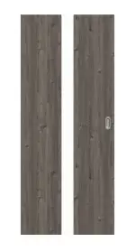 Frontansicht von HÖRMANN Schiebetür Pure 1 Gebürstete Lärche dunkel Duradecor DesignLine mit Lichtausschnitt mittig