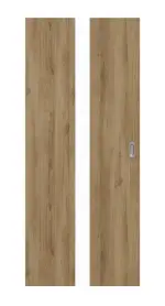 Frontansicht von HÖRMANN Schiebetür Pure 1 Natureiche Duradecor DesignLine mit Lichtausschnitt mittig