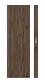 Frontansicht von HÖRMANN Schiebetür Pure 1 Alpineiche Duradecor DesignLine mit Lichtausschnitt Schlossseite