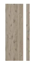 Frontansicht von HÖRMANN Schiebetür Pure 1 Nordeiche Duradecor DesignLine mit Lichtausschnitt Schlossseite