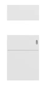 Frontansicht von Smart 2 quer Plain 79-7 Basic Durat Bütte Weiß Schiebetür - Huga