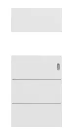 Frontansicht von Smart 2 quer Plain 80-7 Basic Durat Bütte Weiß Schiebetür - Huga