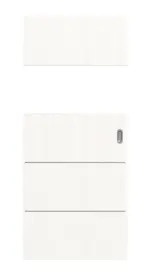 Frontansicht von Smart 2 quer Plain 80-7 Basic Durat Pino Weiß Schiebetür - Huga