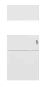 Frontansicht von Smart 2 quer Steel 79 Basic Durat Bütte Weiß Schiebetür - Huga