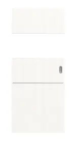 Frontansicht von Smart 2 quer Steel 79 Basic Durat Pino Weiß Schiebetür - Huga