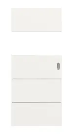 Frontansicht von Smart 2 quer Steel 80 Basic Durat Verkehrsweiß RAL 9016 Schiebetür - Huga