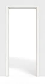 Frontansicht von GARANT Schiebetürsystem in der Wand laufend Weißlack 9016