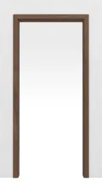 Frontansicht von WESTAG Schiebetürsystem in der Wand laufend Nussbaum Trentino NU 717 PortaLit CPL