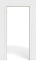 Frontansicht von WESTAG Schiebetürsystem in der Wand laufend Sira Weiß ähnl. RAL 9003 Westalack Soft 