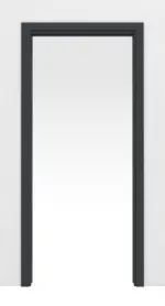 Frontansicht von LEBO Schiebetürsystem in der Wand laufend Ultramatt Anthrazit ähnl. RAL 7016 Versio