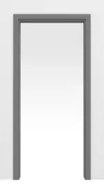 Frontansicht von LEBO Schiebetürsystem in der Wand laufend Ultramatt Hygge Grau ähnl. RAL 7037 Versio