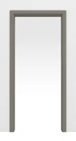 Frontansicht von LEBO Schiebetürsystem in der Wand laufend Ultramatt Taupe Versio