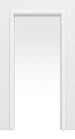 Frontansicht von LEBO Schiebetürsystem in der Wand laufend Ultramatt Weiß ähnl. RAL 9016 Versio