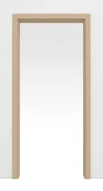 Frontansicht von LEBO Schiebetürsystem in der Wand laufend Can. Ahorn Matt Furnier