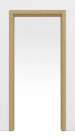 Frontansicht von LEBO Schiebetürsystem in der Wand laufend Limba Matt Furnier