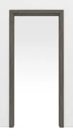 Frontansicht von HÖRMANN Schiebetürsystem in der Wand laufend Gebürstete Lärche dunkel Duradecor mit Zarge