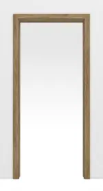 Frontansicht von HÖRMANN Schiebetürsystem in der Wand laufend Natureiche Duradecor mit Zarge