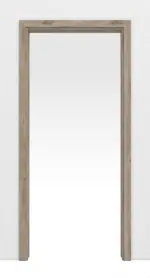 Frontansicht von HÖRMANN Schiebetürsystem in der Wand laufend Nordeiche Duradecor mit Zarge