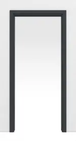 Frontansicht von Schiebetürsystem in der Wand laufend Anthrazit RAL 7016 Lack  - Huga