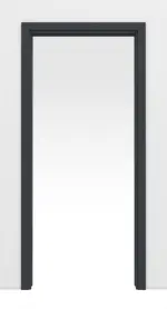 Frontansicht von Schiebetürsystem in der Wand laufend Anthrazit RAL 7016 BaseLine Lack mit Zarge - Huga