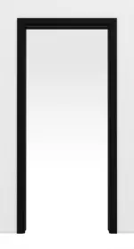 Frontansicht von Schiebetürsystem in der Wand laufend BaseLine Schwarz RAL 9005 Lack - Hörmann