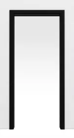 Frontansicht von HÖRMANN Schiebetürsystem in der Wand laufend Ultramatt Schwarz mit Zarge