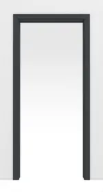 Frontansicht von Schiebetürsystem in der Wand laufend Ultramatt Anthrazit Versio - Huga